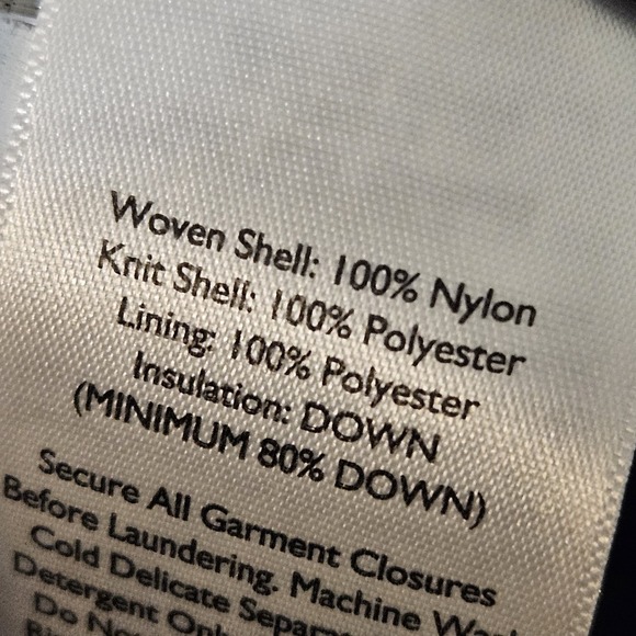 Eddie Bauer Eb650 Down Puffer Jacket Mens M Black Packable Full Zip Coat Hybrid - Picture 9 of 9